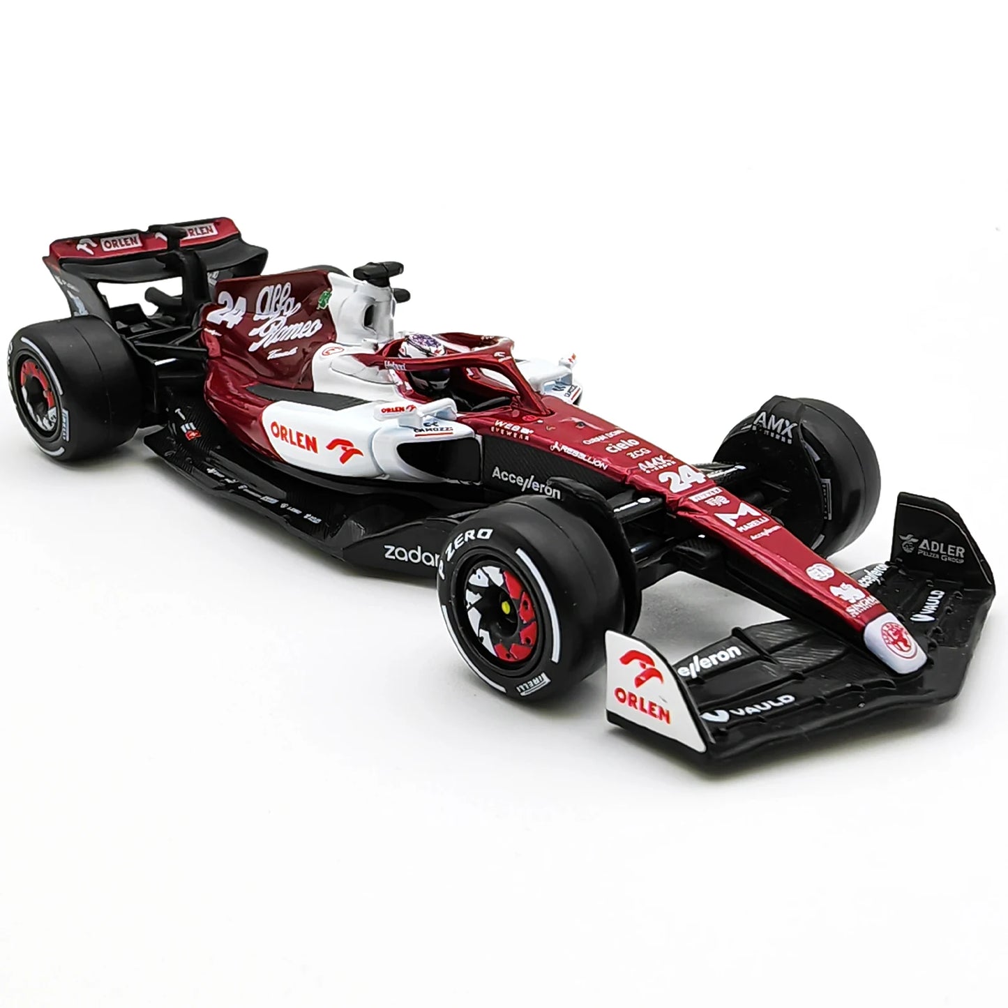 Bburago 1:43 2022 F1 Alfa Romeo Racing Team C42 #24 Guanyu Zhou #77 Valtteri Bottas Alloy Car Die Cast Car Bộ sưu tập đồ chơi mô hình xe hơi