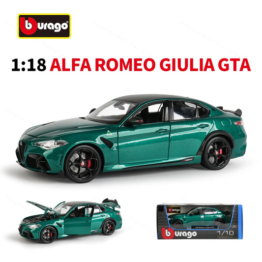 Bburago 1:18 Alfa Romeo Giulia GTA Sports Car Static Simulation Die Cast Vehicles Collectible Model Car Toys