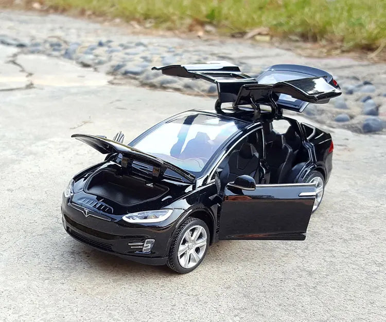 Tesla Model X Model S Diecasts Alloy Car Models Metal Toy Cars Simulation Car Models Sound and Light Collection