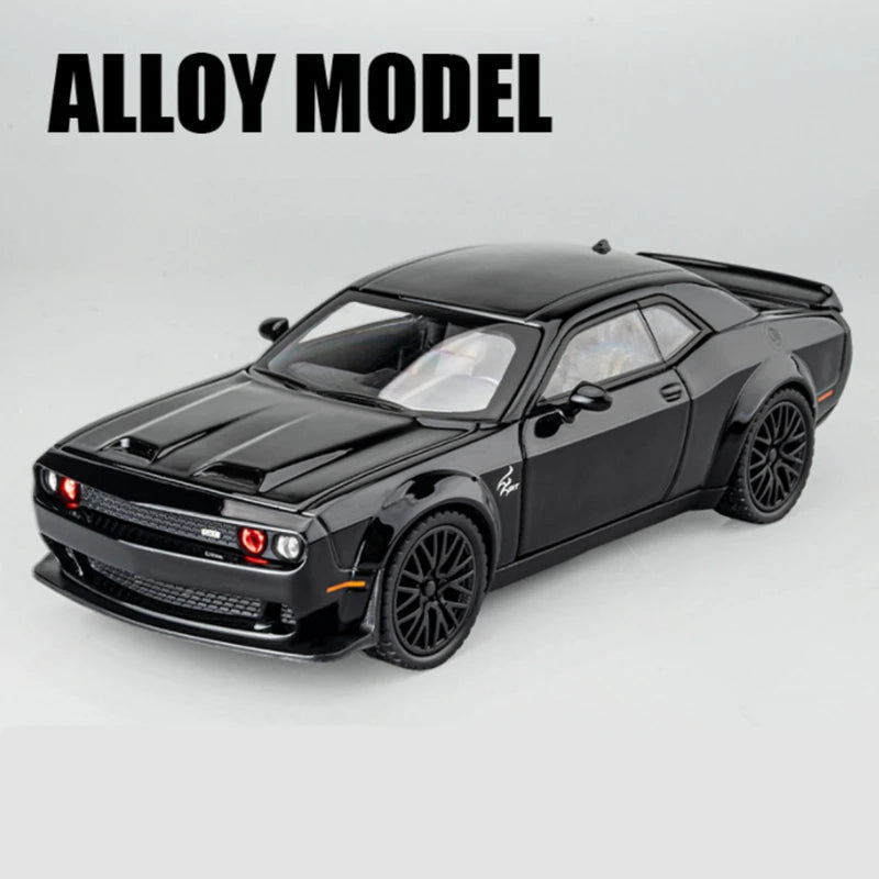 Dodge Challenger SRT Diecasts Alloy Muscle Car Models Metal Sports Car Models Sound and Light Simulation