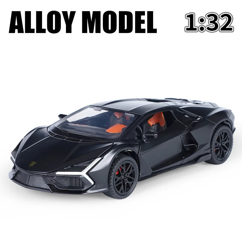 Đồ chơi mô hình xe hơi hợp kim Lambos Revuelto Super Car Die Casting Toy Sound and Light Car Toy