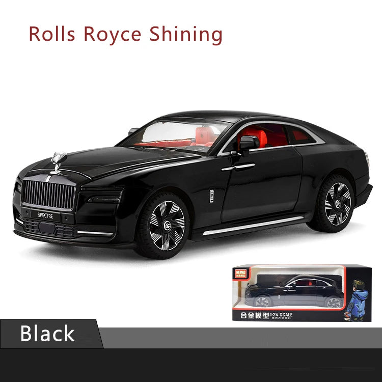 1:24 Rolls-Royce Mô hình xe hợp kim sáng bóng Mô phỏng âm thanh và ánh sáng Xe đồ chơi kéo lại Xe thể thao Bộ sưu tập đồ trang trí Quà tặng cho bé trai