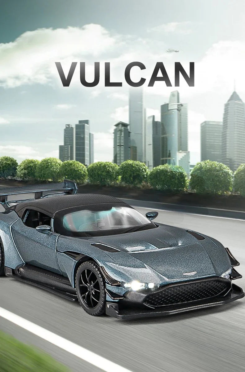 Diecast 1:32 Aston Martin Vulcan Mô hình xe hơi hợp kim mô phỏng Quà tặng có đèn âm thanh Voiture Miniature