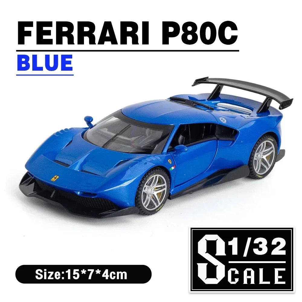 1:32 Scale Ferrari P80c Die-cast Metal Supercar Alloy Car Toy Hobby Model Collection