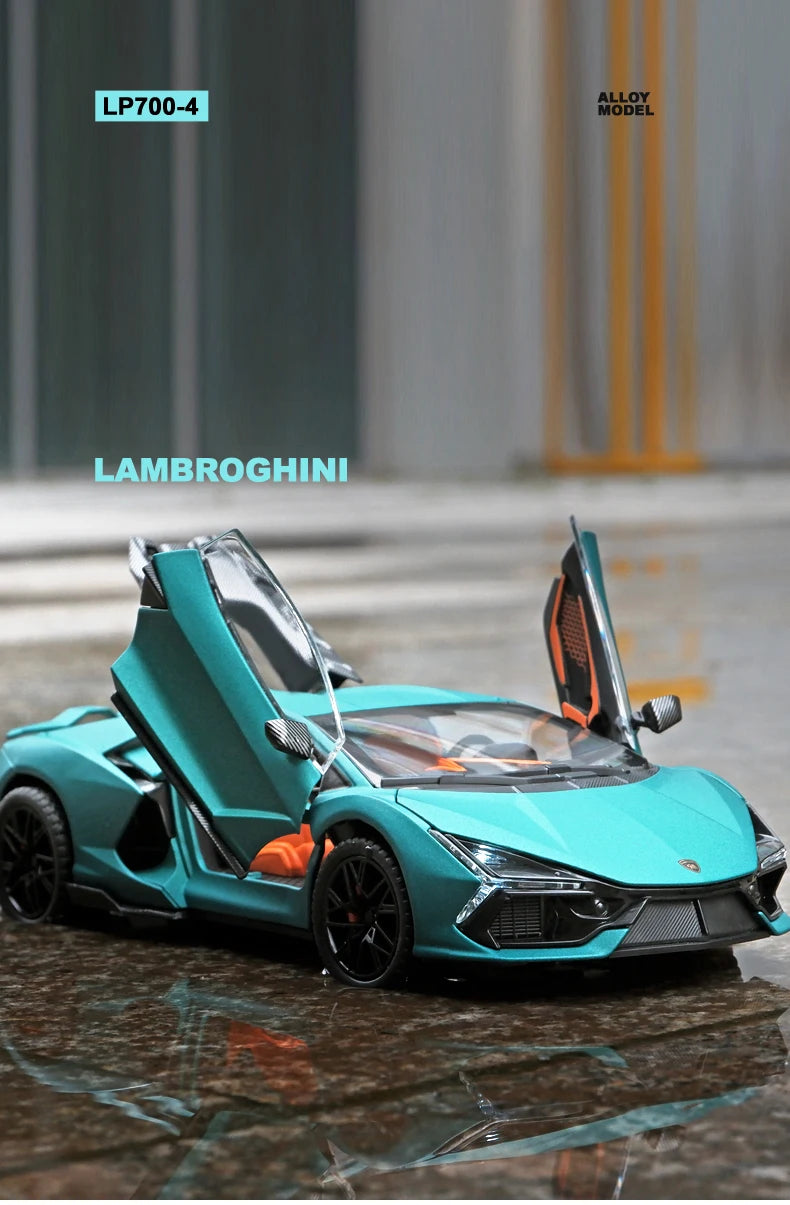 Xe mô hình hợp kim Lambos Revuelto Supercar tỷ lệ 1:24 mới có đồ chơi xe hơi bằng kim loại đúc có âm thanh và ánh sáng