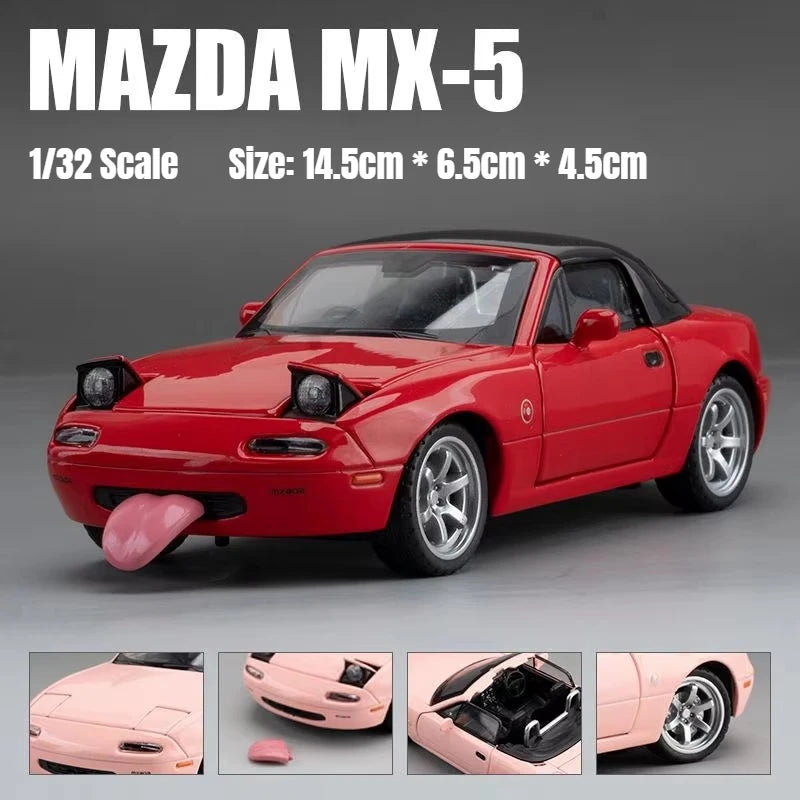 Bộ sưu tập quà tặng xe ô tô đồ chơi Mazda MX-5 Mini Diecast Miata RoadSter có cửa mở, âm thanh và ánh sáng