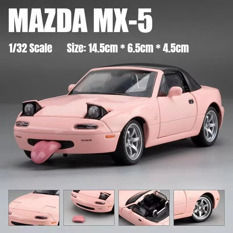 Bộ sưu tập quà tặng xe ô tô đồ chơi Mazda MX-5 Mini Diecast Miata RoadSter có cửa mở, âm thanh và ánh sáng