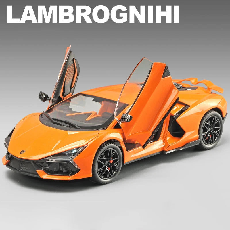 Xe mô hình hợp kim Lambos Revuelto Supercar tỷ lệ 1:24 mới có đồ chơi xe hơi bằng kim loại đúc có âm thanh và ánh sáng