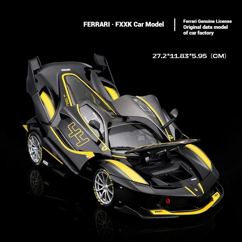 Bruago 1:18 Ferrari FXXK Đen 44 Hợp kim Mô phỏng Xe mô hình Xe đua Kim loại Bộ sưu tập trang trí Mô hình Xe Quà tặng