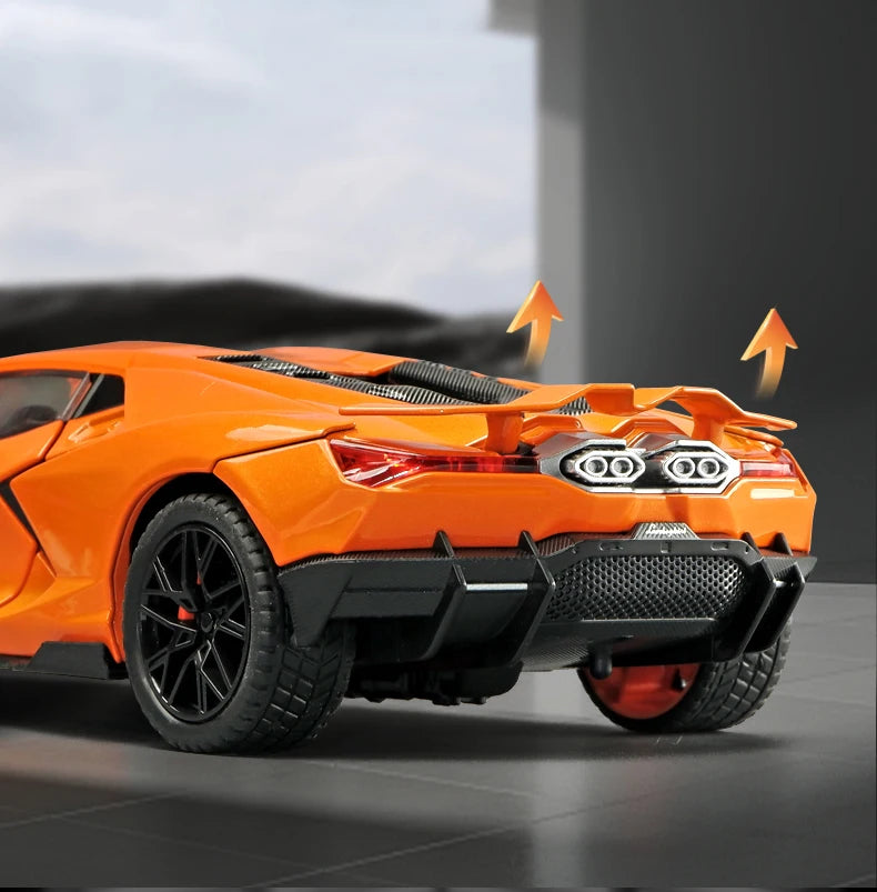 Xe mô hình hợp kim Lambos Revuelto Supercar tỷ lệ 1:24 mới có đồ chơi xe hơi bằng kim loại đúc có âm thanh và ánh sáng