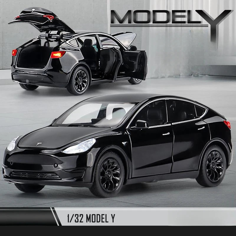 Tesla Model S 100D SUV toy car, die-cast alloy, metal, miniature, with sound and light