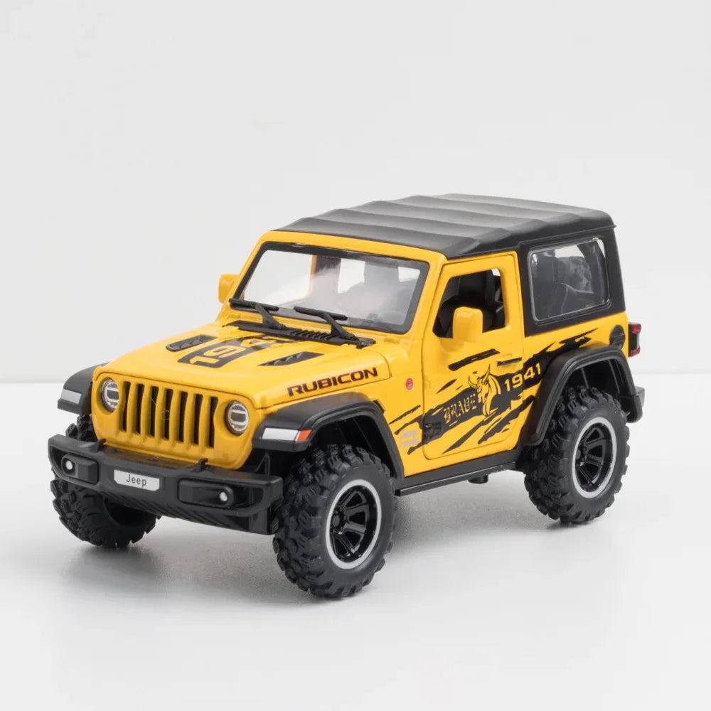 Đồ chơi xe hơi Jeep Wrangler Rubicon Off-Road Diecasts hợp kim Diecast Metal Sound and Light