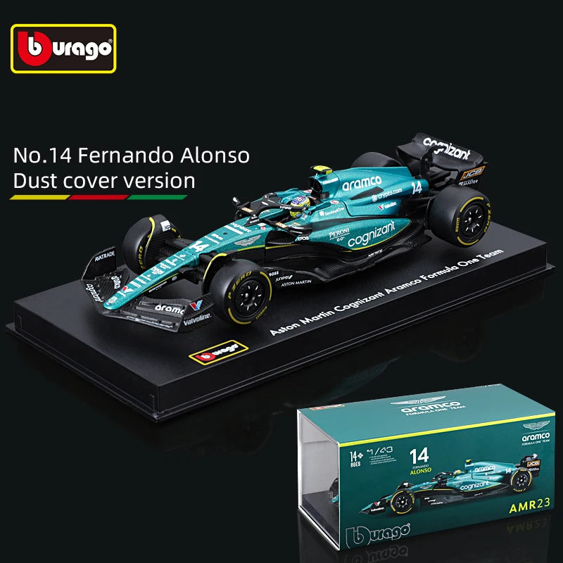 Bburago 1:43 2023 Aston Martin AMR23 F1 Formula Xe hợp kim đúc khuôn Đồ chơi mô hình đua xe sưu tập