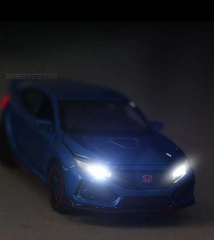 Mô hình xe ô tô đồ chơi Honda Civic Type R thu nhỏ có cửa mở, đèn và nhạc