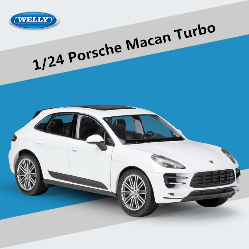 WELLY 1:24 Porsche Macan Turbo SUV Alloy Diecast Car Model Metal Car Model High Simulation