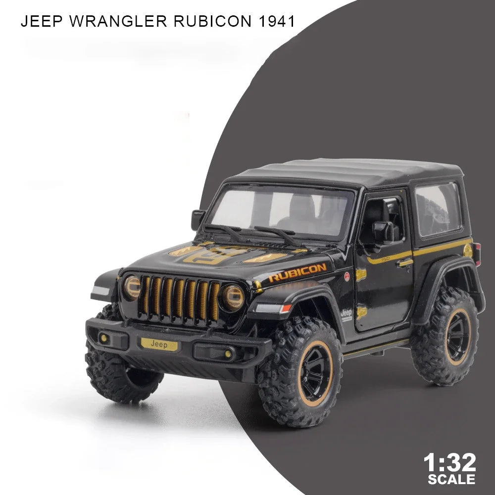 Đồ chơi xe hơi Jeep Wrangler Rubicon Off-Road Diecasts hợp kim Diecast Metal Sound and Light