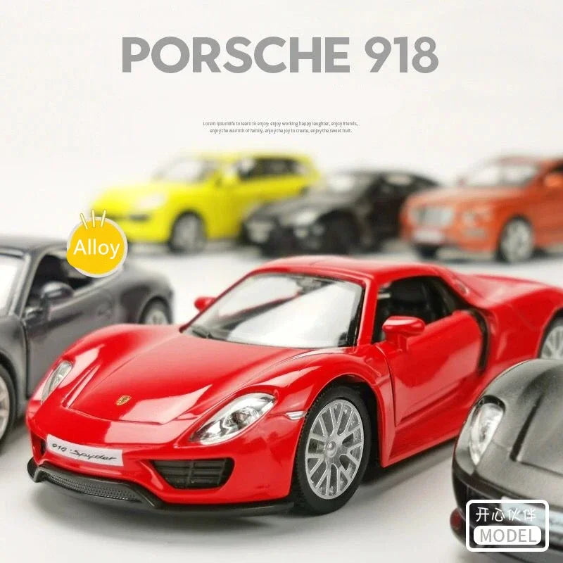 1:36 Porsche 918 Sports Car Diecast Alloy Model Toy Vehicle Metal Toy Car Model High Simulation Collection