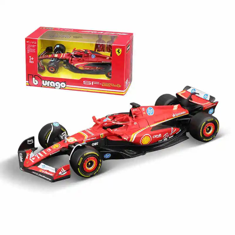 Bburago 1:43 Ferrari SF24 F1 Car Model 2024 Season 16# Leclerc 55# Sainz Alloy Luxury Vehicle Diecast Formula Racing Toy Gift