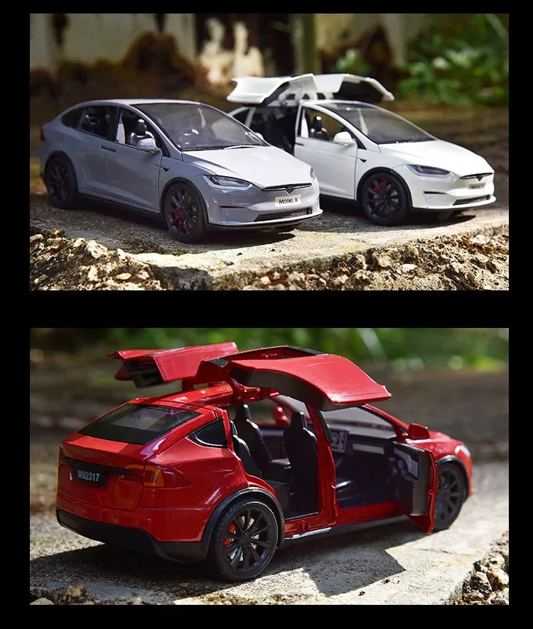 Tesla Model X Tesla Model 3 Die-cast toy car model with sound and light