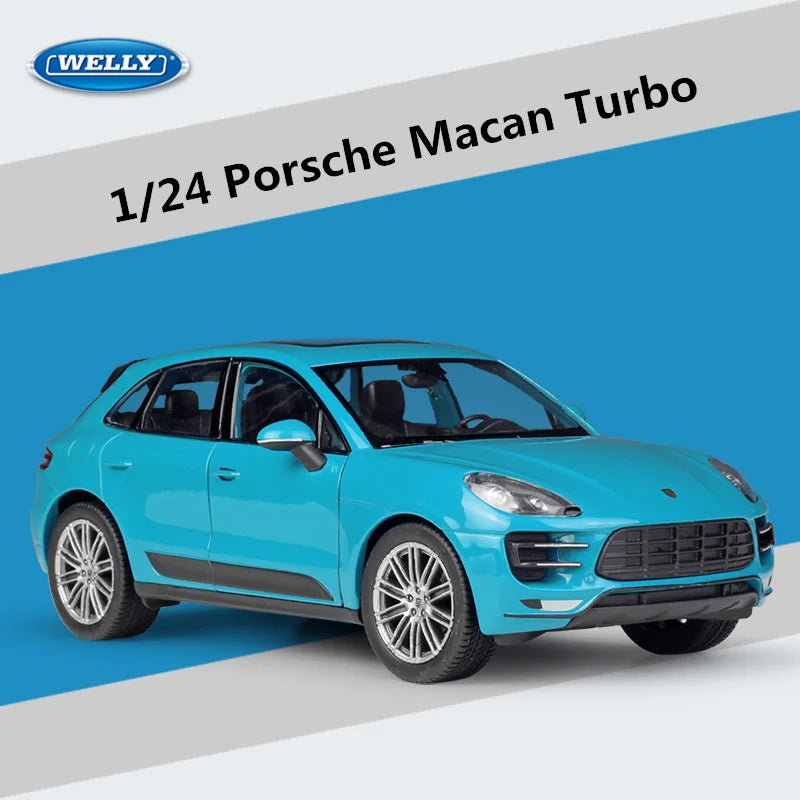 WELLY 1:24 Porsche Macan Turbo SUV Alloy Diecast Car Model Metal Car Model High Simulation