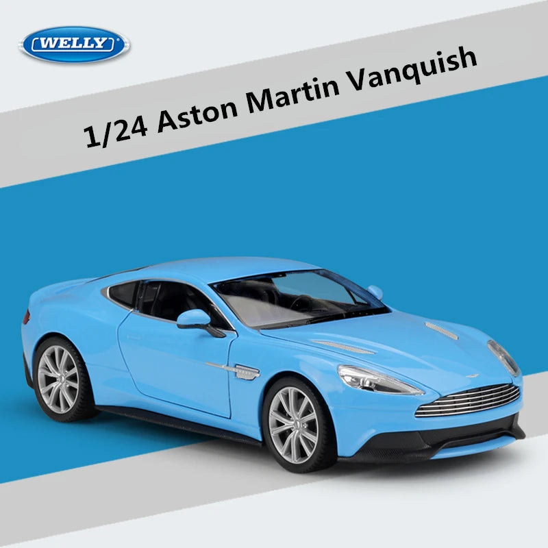 1:24 WELLY Aston Martin Vanquish Siêu xe hợp kim Diecast Mô hình xe ô tô Đồ chơi Bộ sưu tập xe ô tô bằng kim loại Mô phỏng Xe ô tô