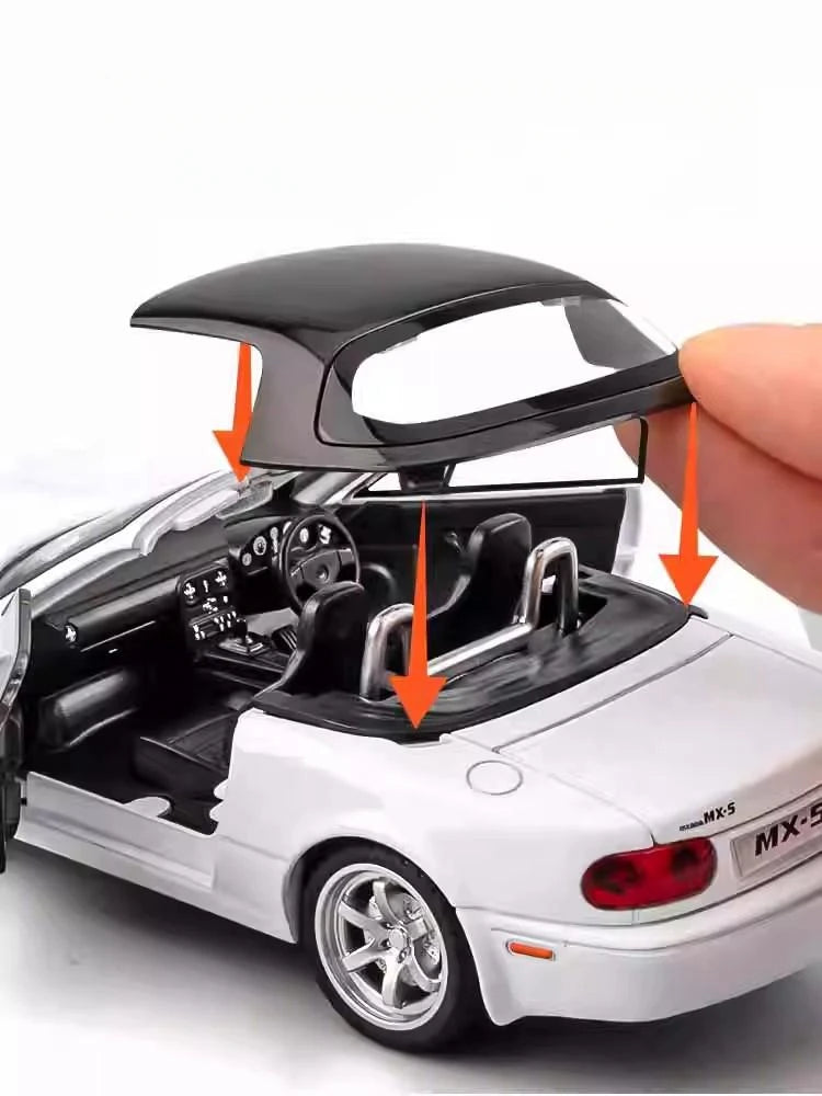 Bộ sưu tập quà tặng xe ô tô đồ chơi Mazda MX-5 Mini Diecast Miata RoadSter có cửa mở, âm thanh và ánh sáng