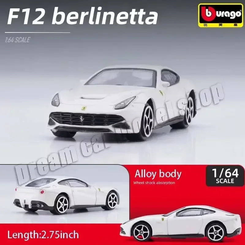 Burago 1:64 Ferrari Series SF90 488P Roma F430 F12 Mô hình xe hợp kim Bộ sưu tập quà tặng ngày lễ Mô hình xe