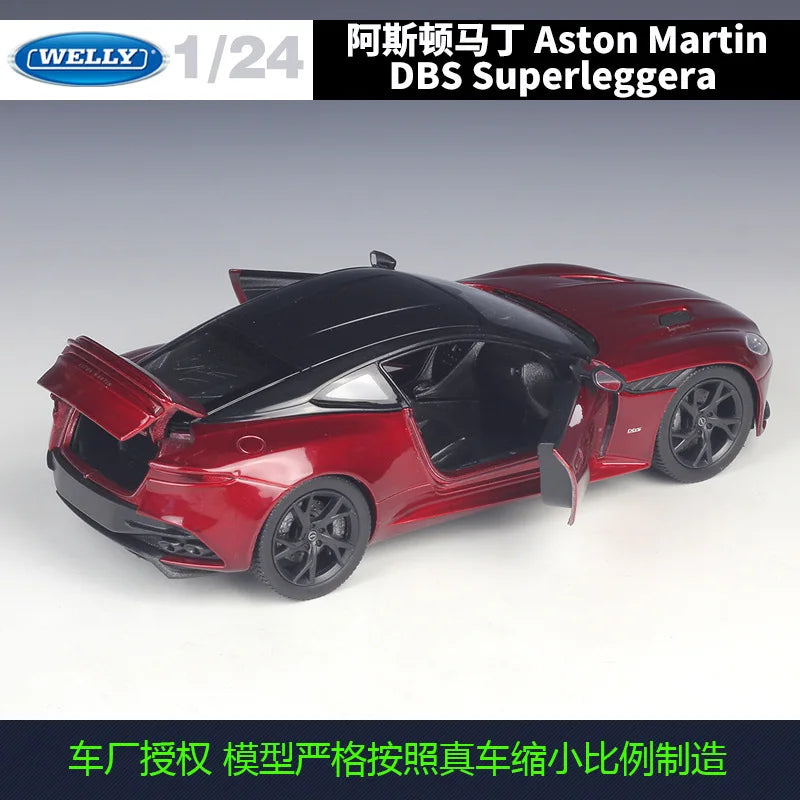 Welly 1:24 Aston Martin DBS Superleggera Alloy Car Model Diecasts & Toy Cars Gift Collection Non-Remote Control Type B156