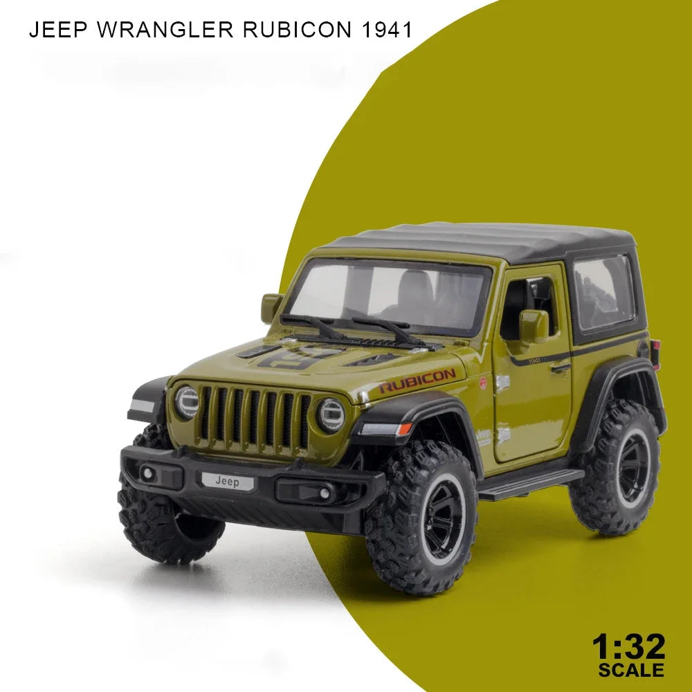 Đồ chơi xe hơi Jeep Wrangler Rubicon Off-Road Diecasts hợp kim Diecast Metal Sound and Light