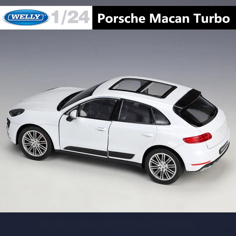 WELLY 1:24 Porsche Macan Turbo SUV Alloy Diecast Car Model Metal Car Model High Simulation