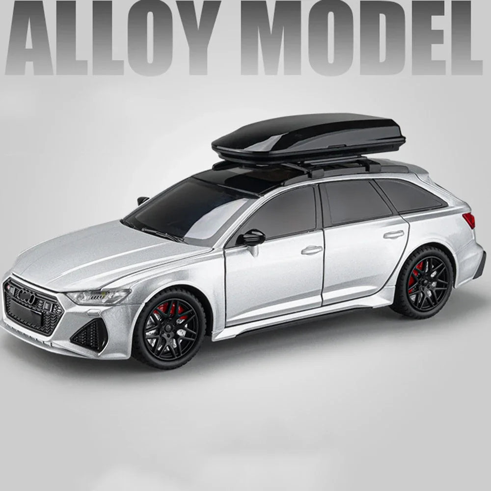 Audi RS6 Model Car Die-cast Alloy Toy 6 Opening Doors with Glowing Lights for Car Decoration