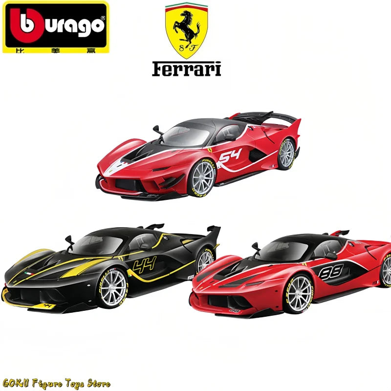 Bruago 1:18 Ferrari FXXK Đen 44 Hợp kim Mô phỏng Xe mô hình Xe đua Kim loại Bộ sưu tập trang trí Mô hình Xe Quà tặng