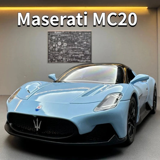 Maserati MC20 Alloy Sports Car Diecast Model Car High Simulation Metal Collection Sound Light Toy Car