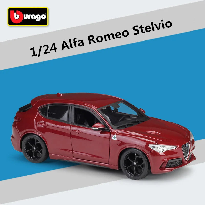 Bburago 1:24 Alfa Romeo Stelvio SUV Diecast Alloy Car Model Metal Toy Car Simulation Model