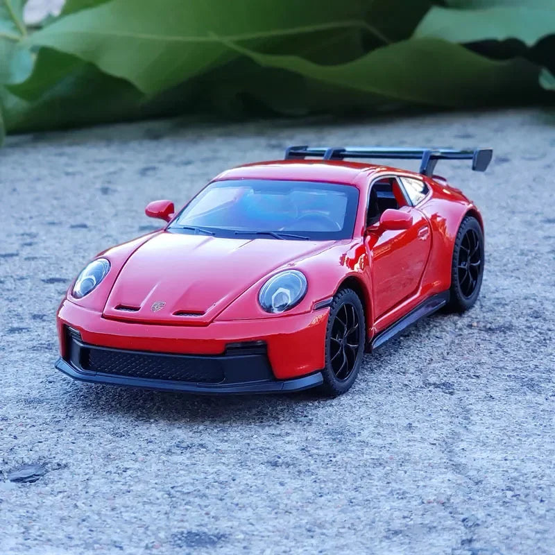 Mô hình xe hơi hợp kim Porsche 911 GT3 Supercar tỷ lệ 1:32 mới có đèn âm thanh kéo lùi Bộ sưu tập đồ chơi mô hình đúc khuôn trang trí