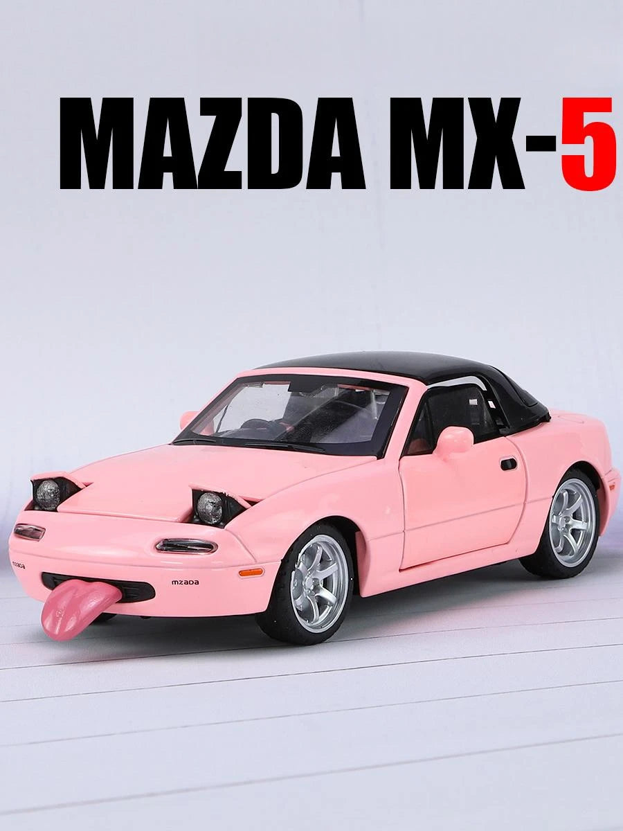 Bộ sưu tập quà tặng xe ô tô đồ chơi Mazda MX-5 Mini Diecast Miata RoadSter có cửa mở, âm thanh và ánh sáng