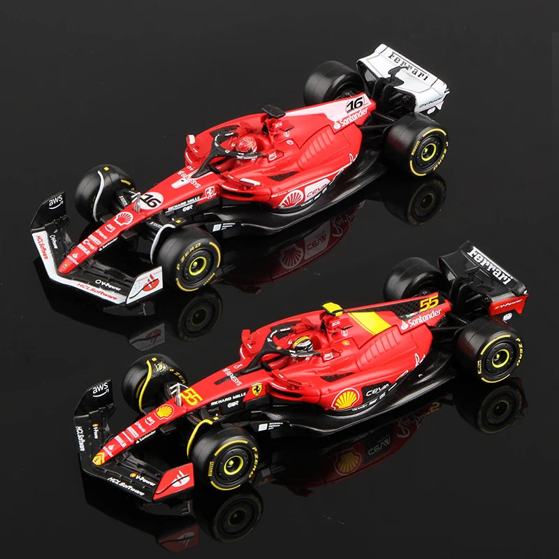 Bburago 1:43 Ferrari SF23 Xe hợp kim SF-23 Formula Racing Đồ chơi đúc Charles Leclerc 16# Carlos Sainz 55# Mô hình F1