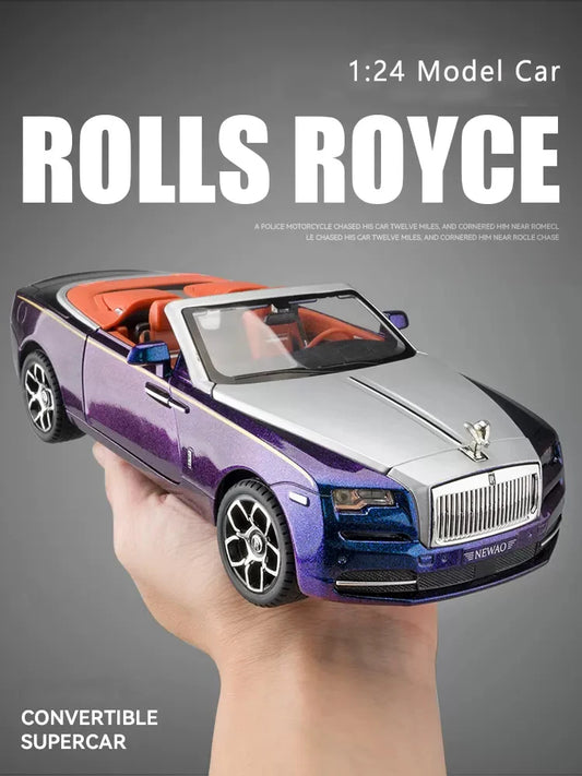 1:24 Rolls Royce Dawn Mô hình xe hợp kim mô phỏng âm thanh và ánh sáng Xe đồ chơi kéo lùi Xe thể thao mui trần Quà tặng cho bé trai