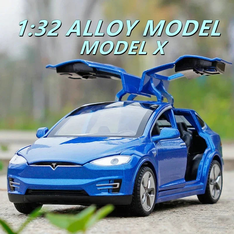 Tesla Model X Model S Diecasts Alloy Car Models Metal Toy Cars Simulation Car Models Sound and Light Collection