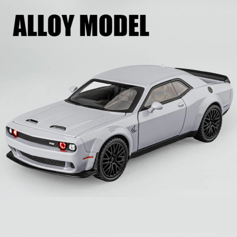 Dodge Challenger SRT Diecasts Alloy Muscle Car Models Metal Sports Car Models Sound and Light Simulation