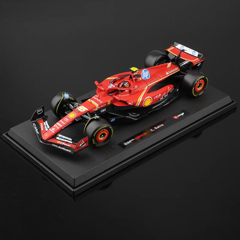 Bburago 1:18 SF24 F1 Model Ferrari Formula Racing Alloy Car Toy 2024 Season 16# Charles Leclerc 55# Carlos Sainz