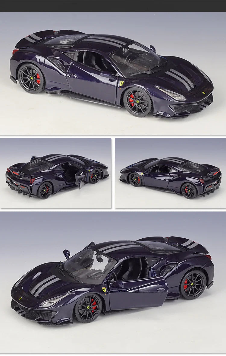 Bburago 1:24 Ferrari 488 PIsta Mô hình xe thể thao bằng hợp kim Diecast Metal Racing Car Vehicles Model High Simulation Children Toy Gift