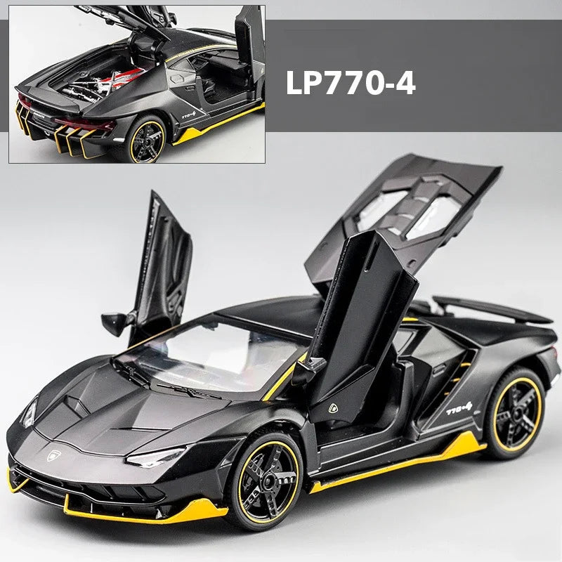 Lamborghinis Alloy Sports Cars Diecast Models Audio Super Racing Cars Tail Lift Wheels