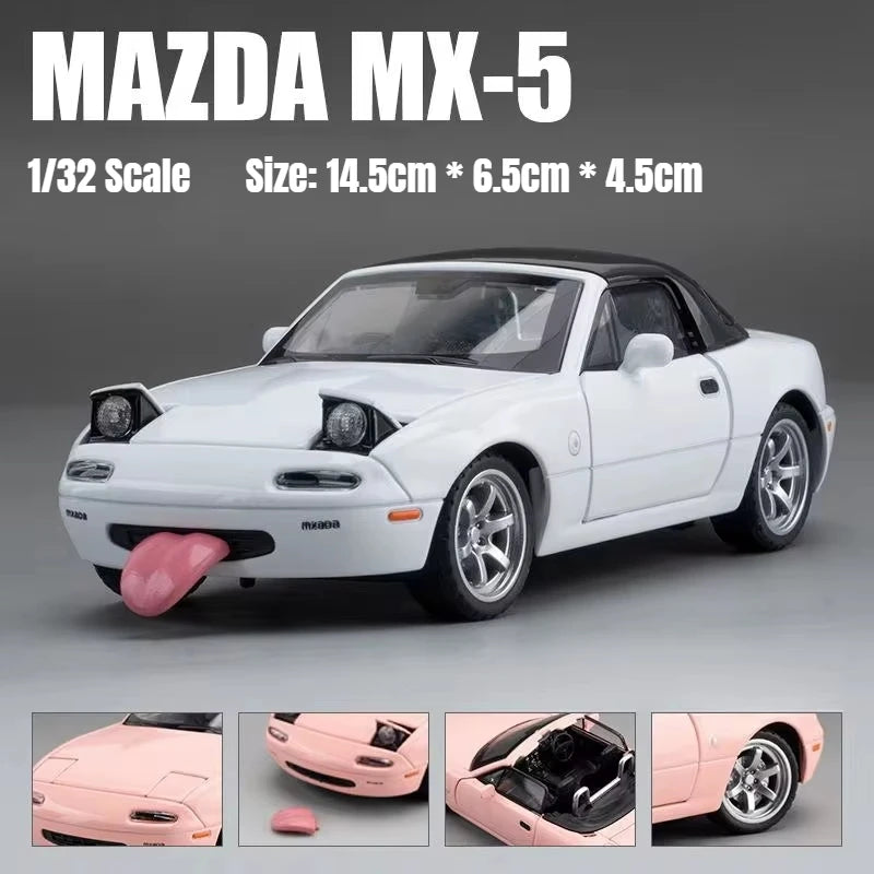 Bộ sưu tập quà tặng xe ô tô đồ chơi Mazda MX-5 Mini Diecast Miata RoadSter có cửa mở, âm thanh và ánh sáng