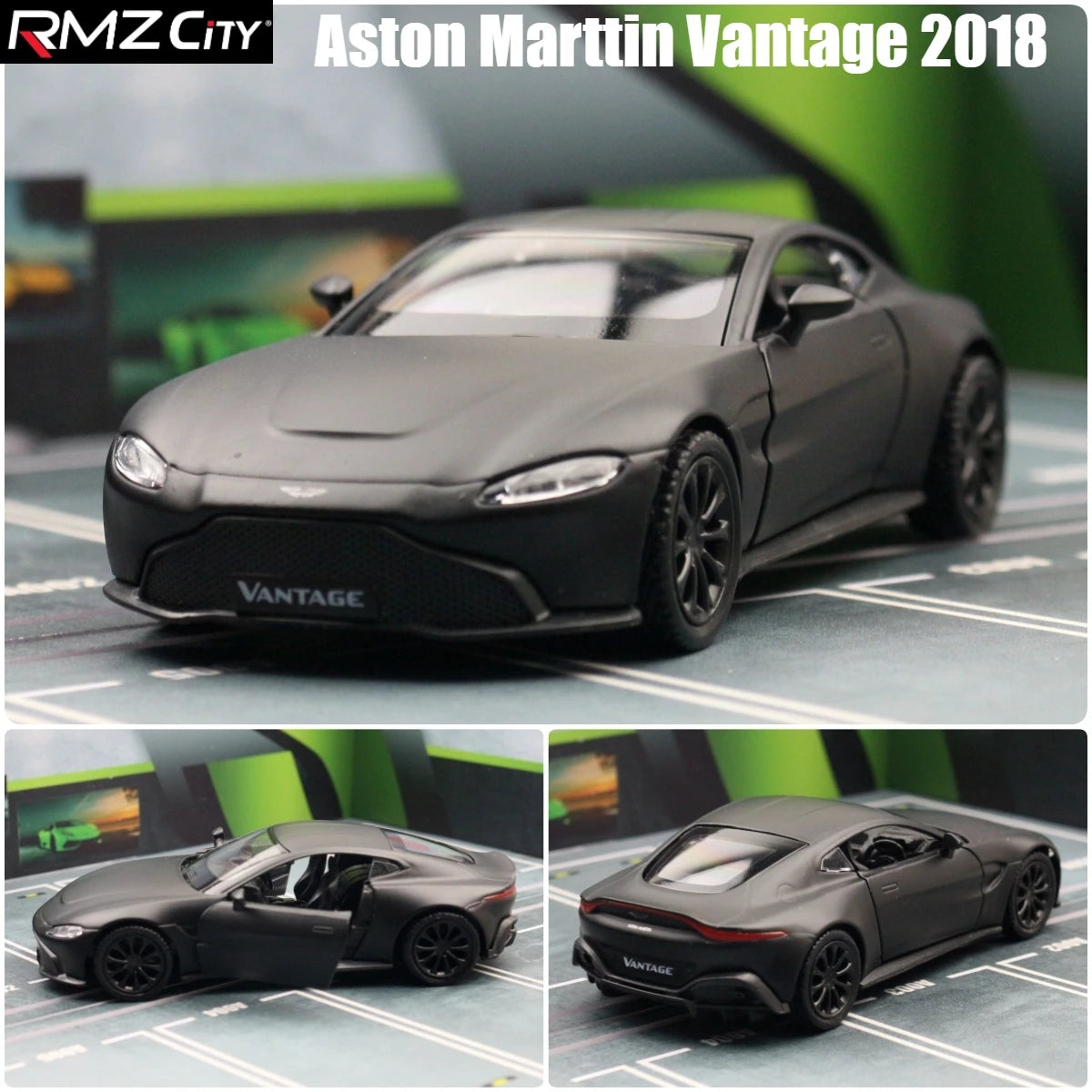 1/36 Aston Martin Vantage Toy Car Miniature Model RMZ CiTY Free Wheels Pull Back Diecast Alloy Collection Gift For Children Boy