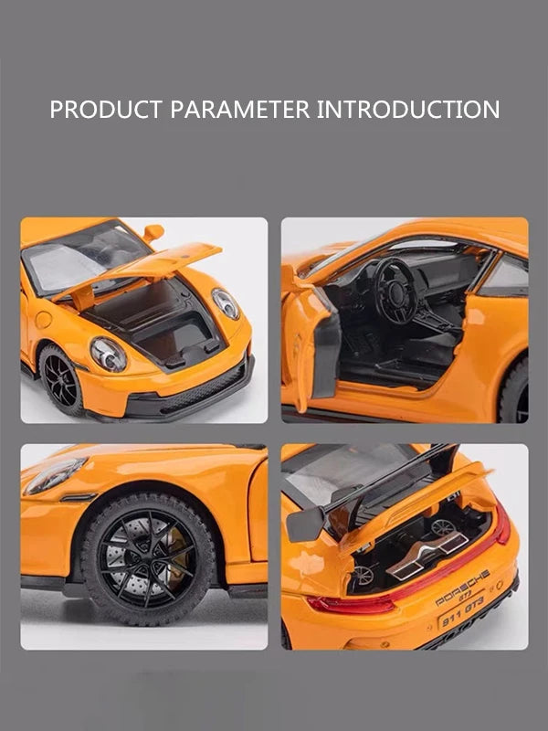 Mô hình xe hơi hợp kim Porsche 911 GT3 Supercar tỷ lệ 1:32 mới có đèn âm thanh kéo lùi Bộ sưu tập đồ chơi mô hình đúc khuôn trang trí