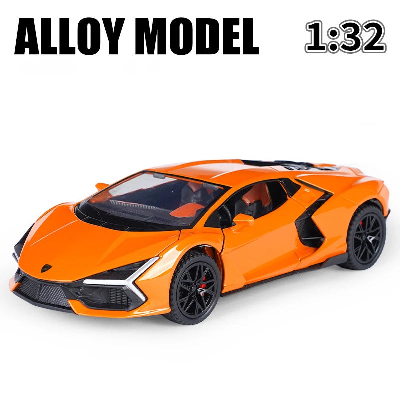 Đồ chơi mô hình xe hơi hợp kim Lambos Revuelto Super Car Die Casting Toy Sound and Light Car Toy