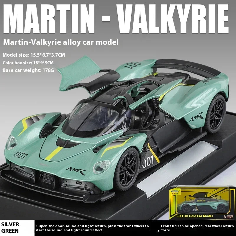 1:32 Aston Martin Valkyrie AMR 001 Siêu xe hợp kim đúc kim loại mô hình xe hơi Boutique trang trí đồ sưu tầm cho người lớn quà tặng ngày lễ