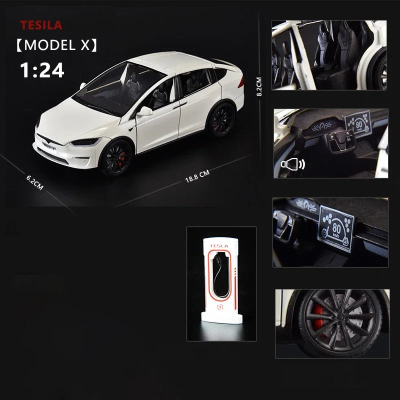 Tesla Model X Tesla Model 3 Die-cast toy car model with sound and light