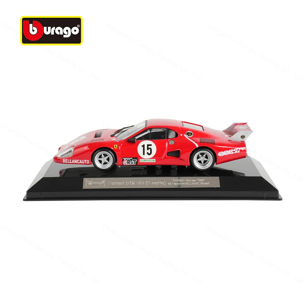 Bburago 1:43 Ferrari 512 BB II Serie 1981 Xe mô hình tĩnh đúc nguyên khối Đồ chơi xe đua